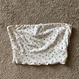 Princess Polly Oscar Strapless Top White Floral